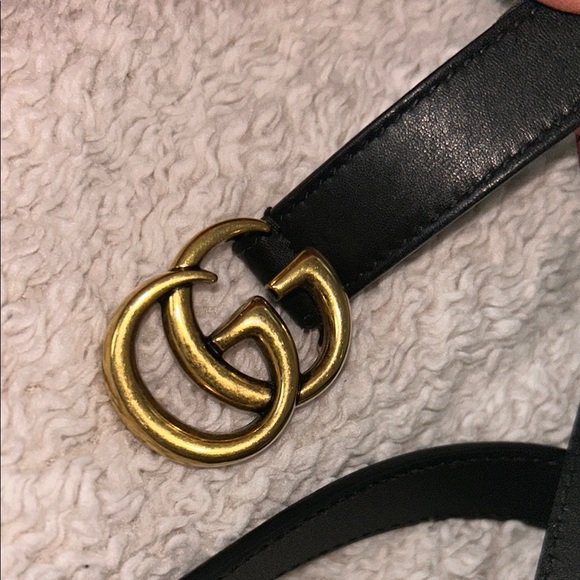 COPY - Gucci Black Leather Belt with Gold Buckle - Picture 5 of 5